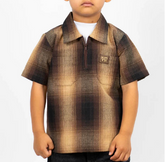 Toddler 1/2 Zip Up Checker Short Sleeve
